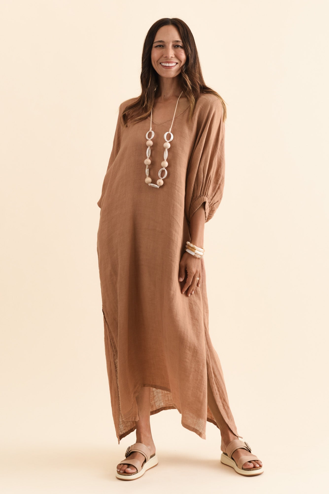 Marcel Mocha Linen Dress
