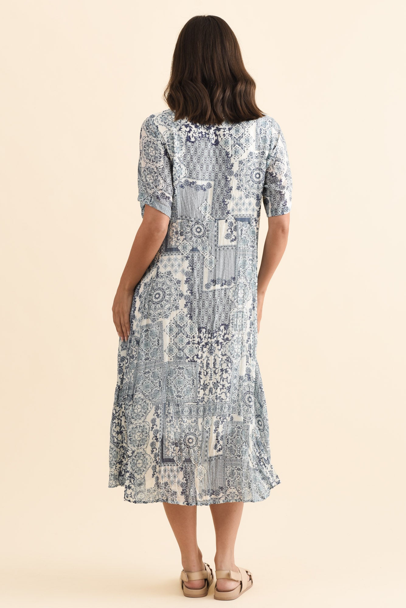 Meka Navy Mosaic Pocket Dress