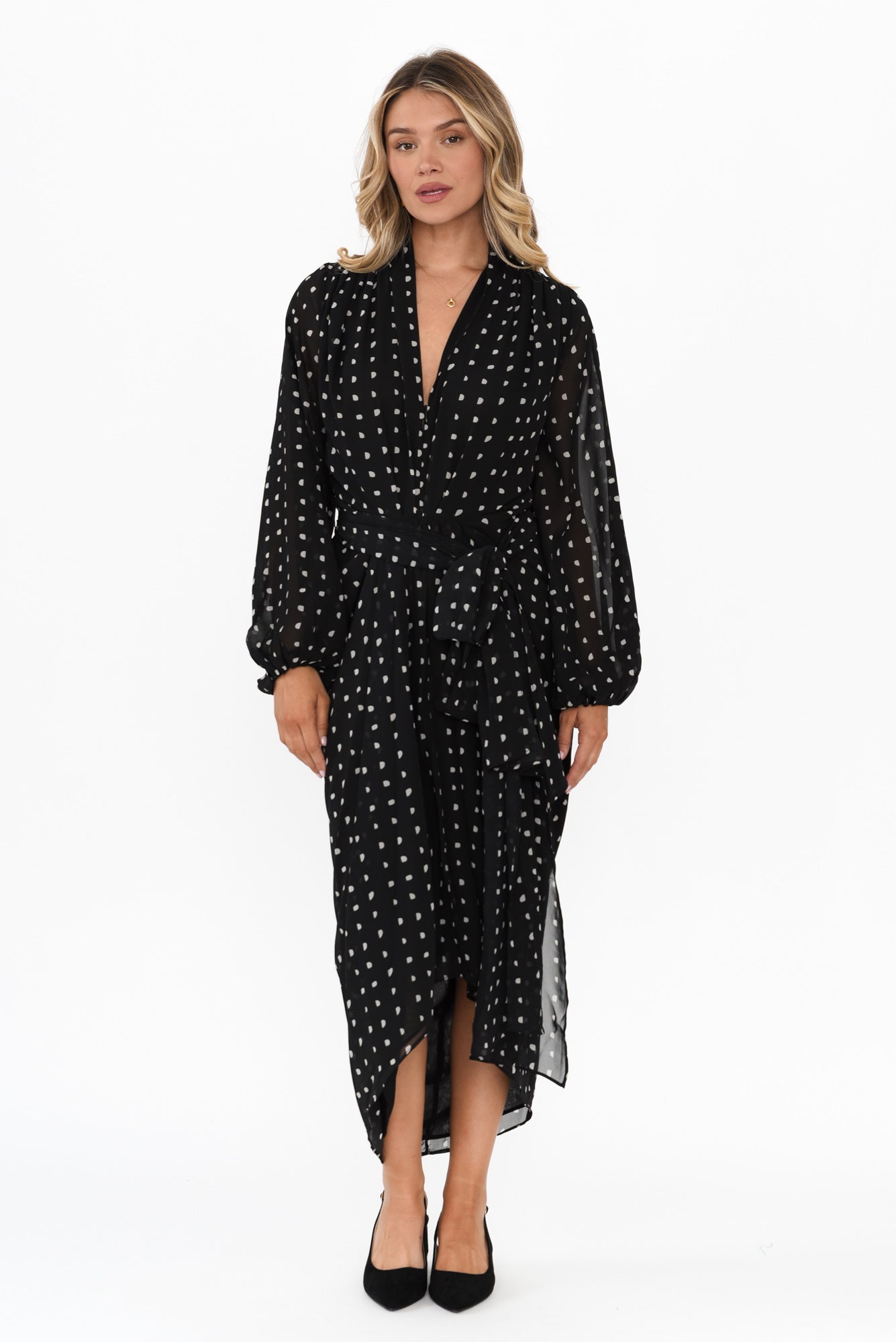 Mona Black Spot Dress