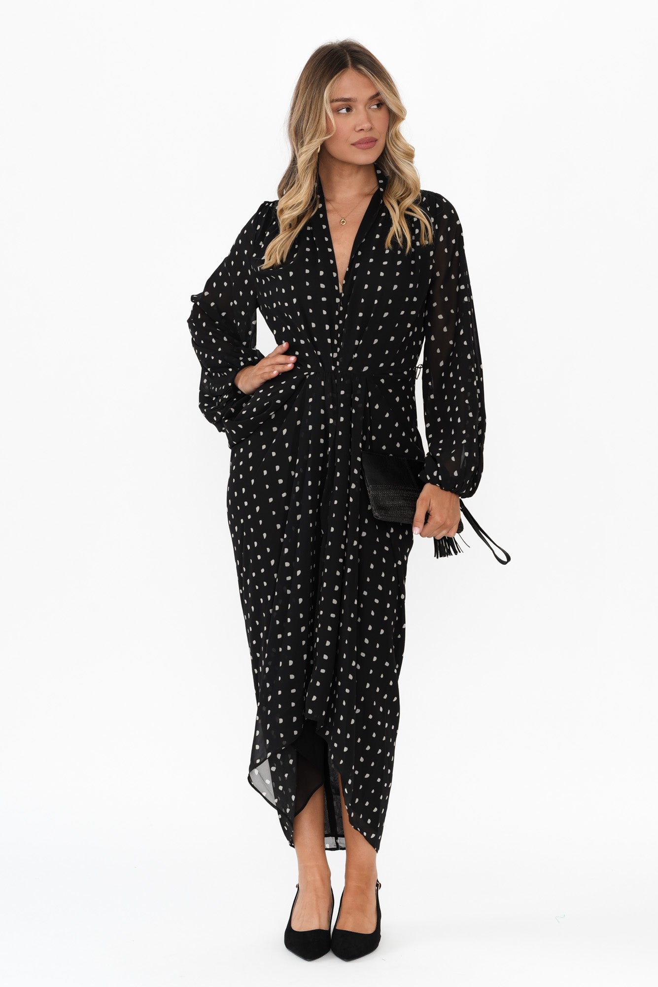 Mona Black Spot Dress