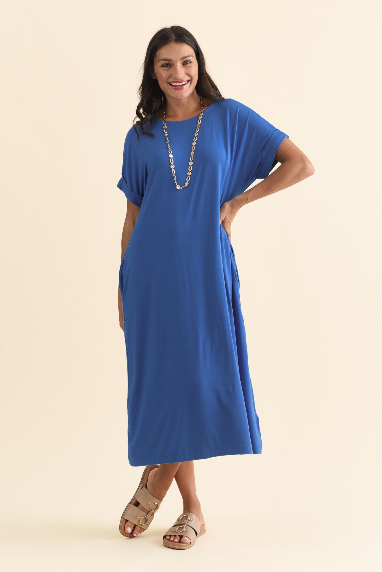 Monica Blue Bamboo Dress