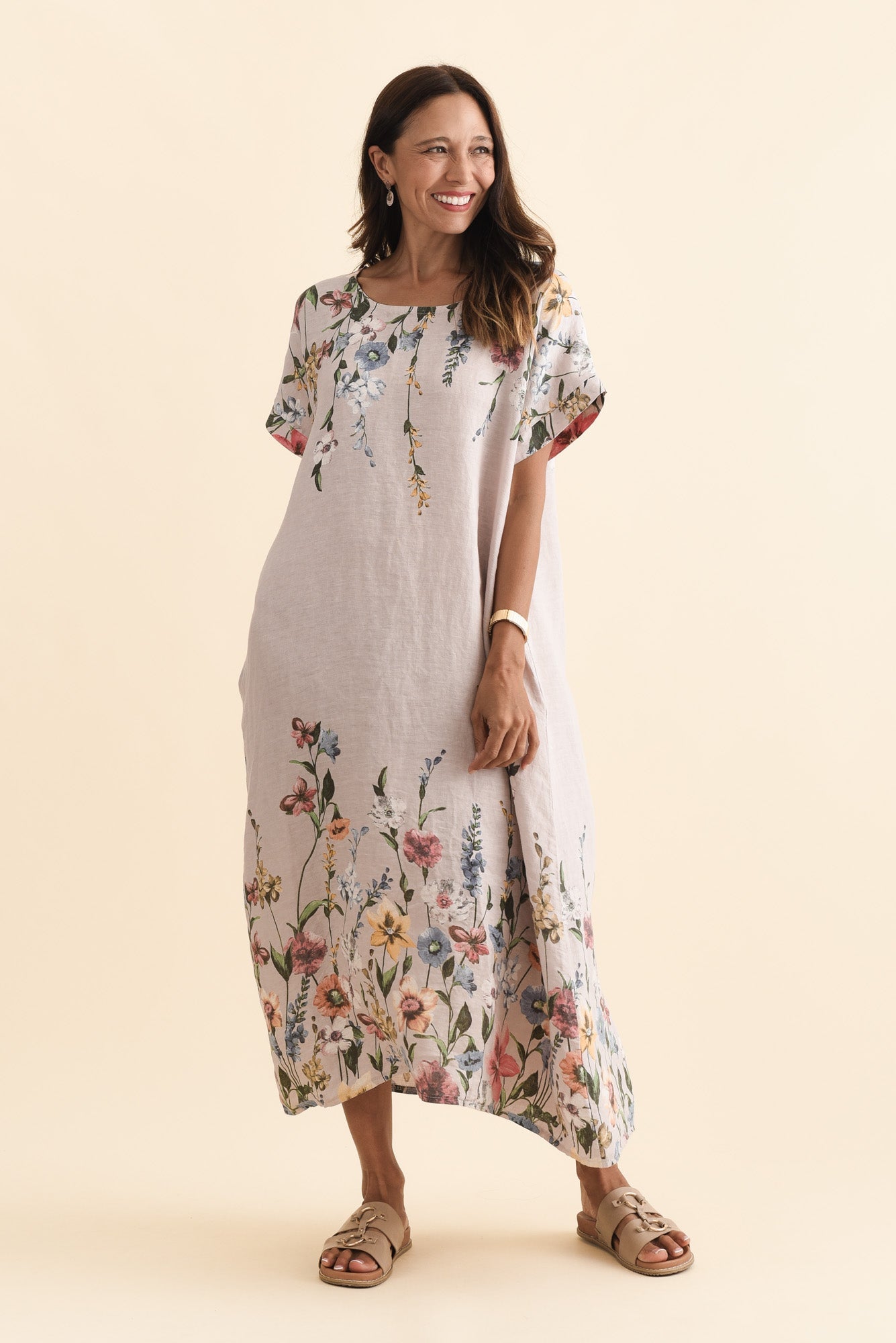 Morrison Blush Floral Linen Pocket Dress