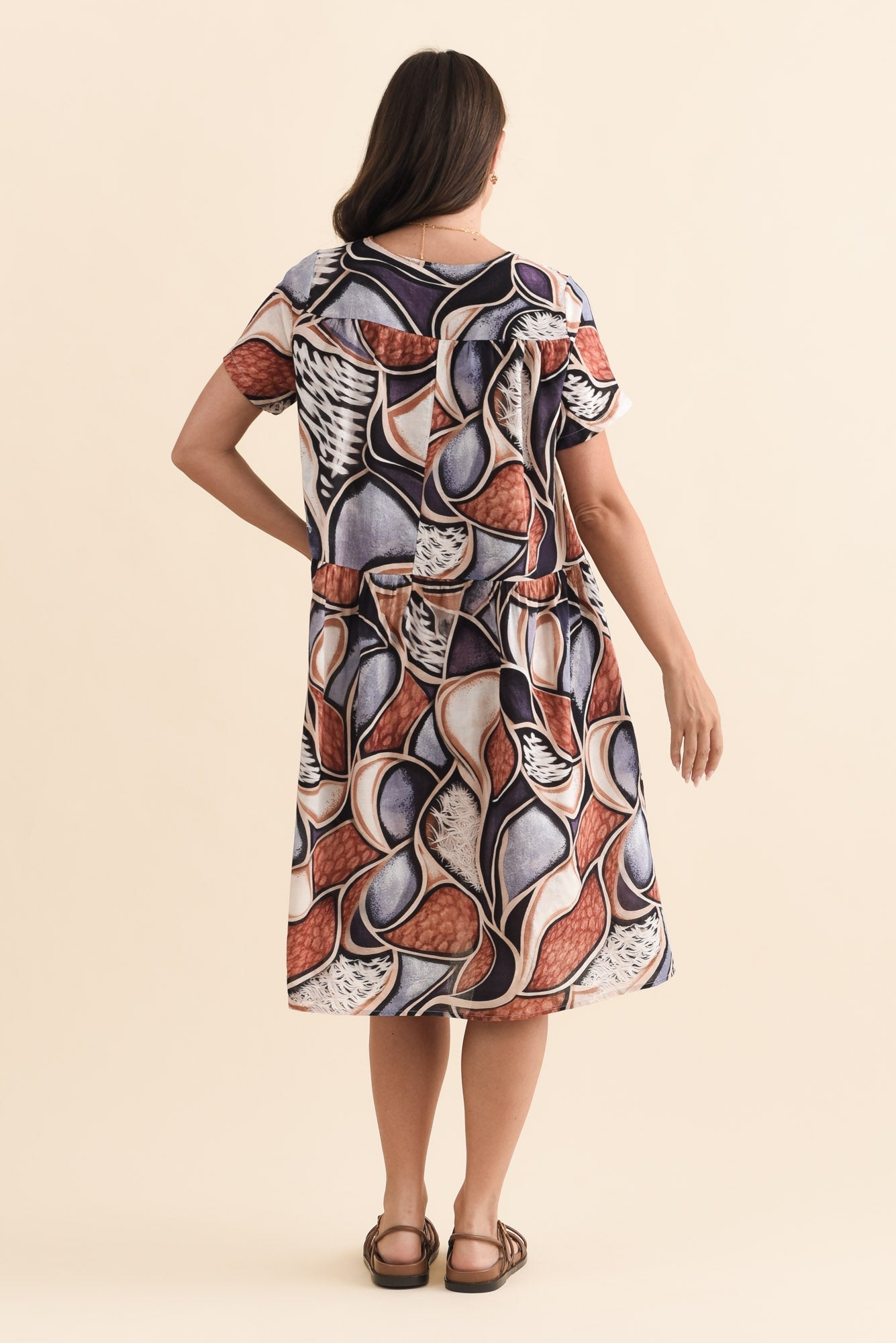 Murano Blue Abstract Cotton Dress
