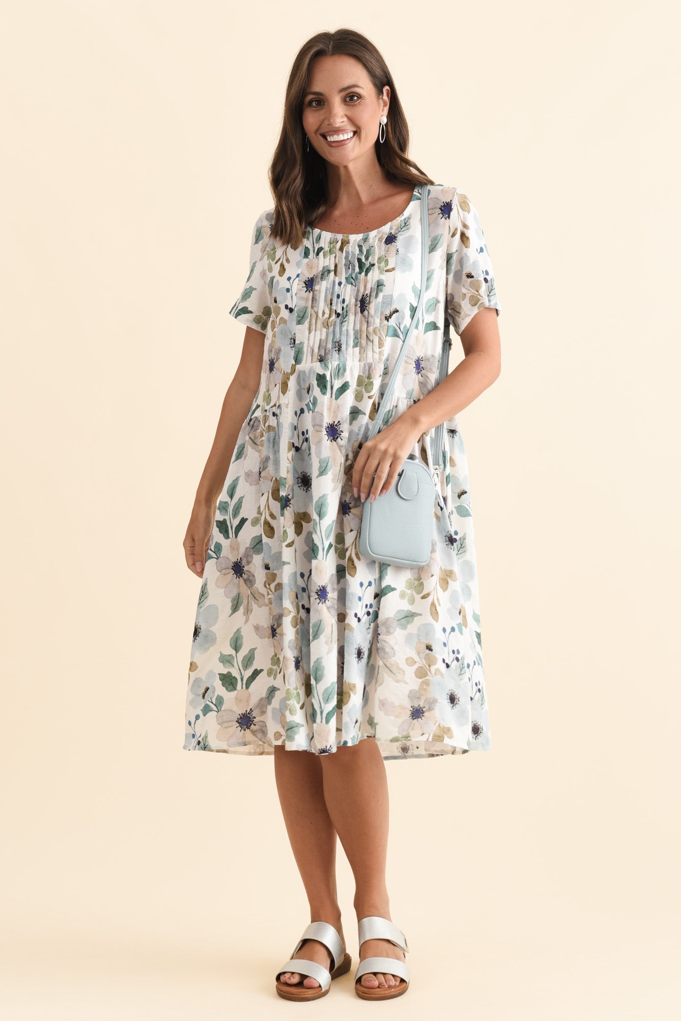 Murano Blue Flower Cotton Dress