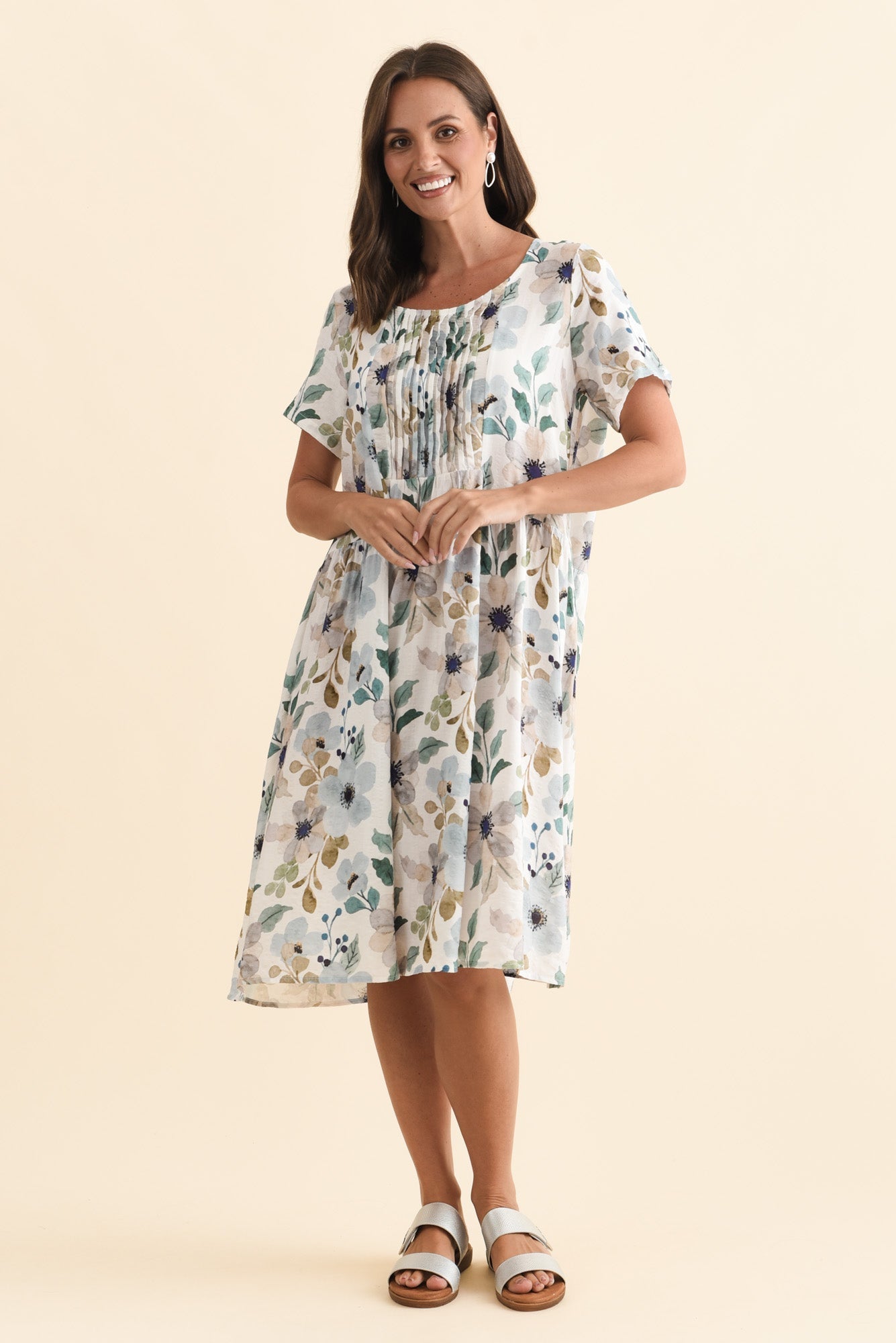 Murano Blue Flower Cotton Dress