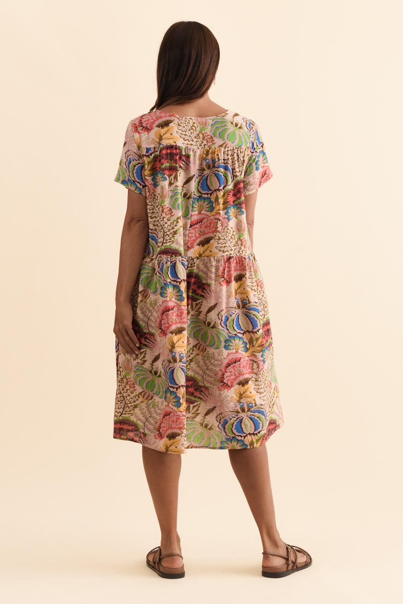 Murano Green Botanical Cotton Dress