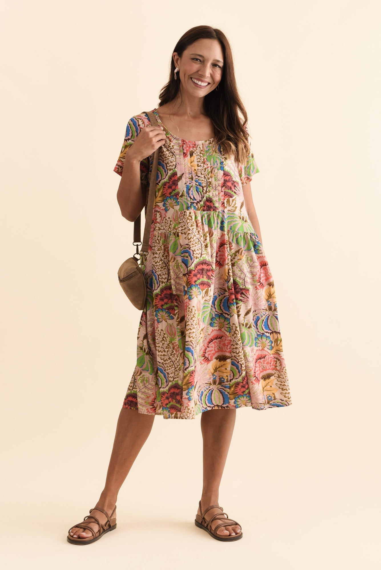 Murano Green Botanical Cotton Dress
