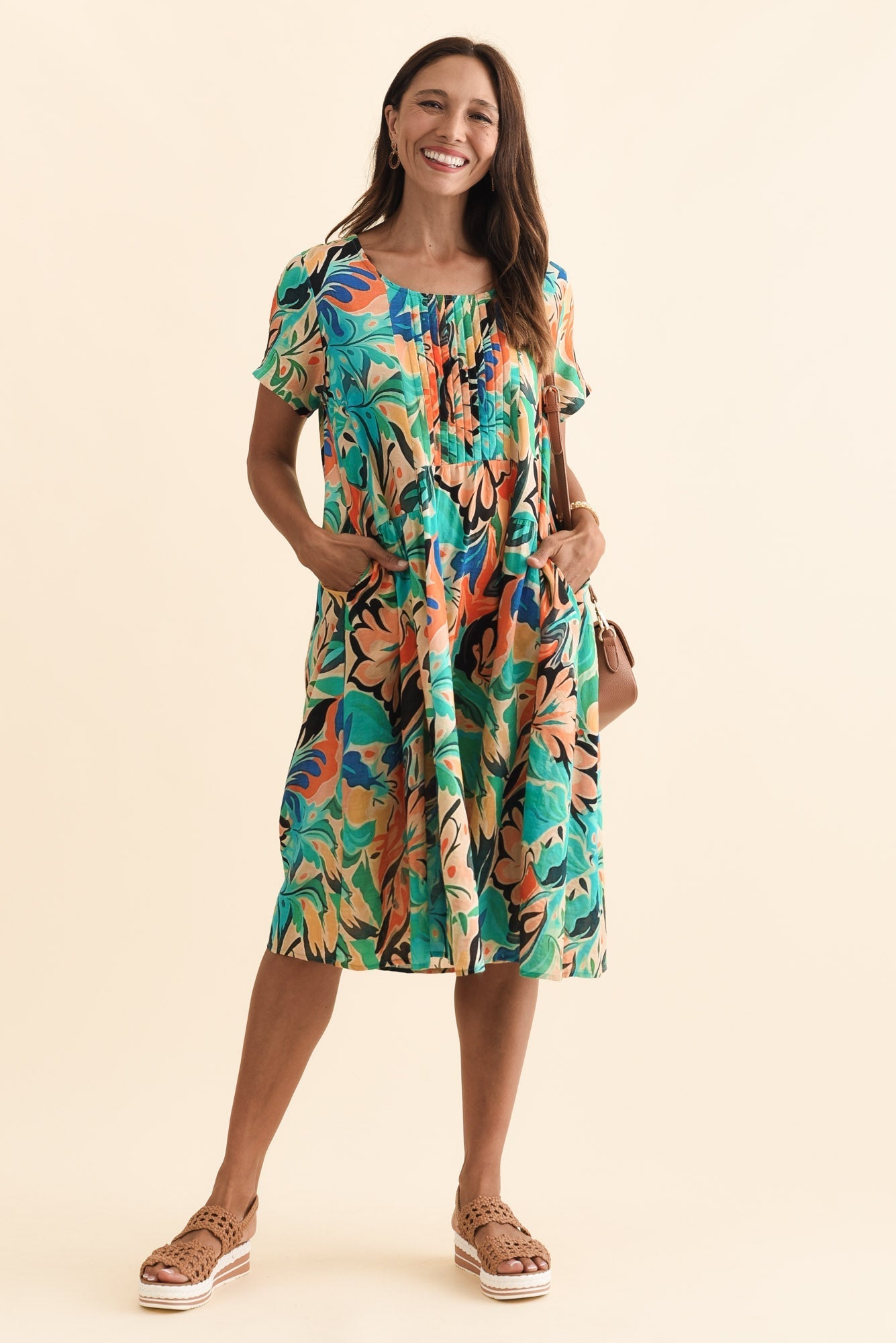 Murano Green Garden Cotton Dress