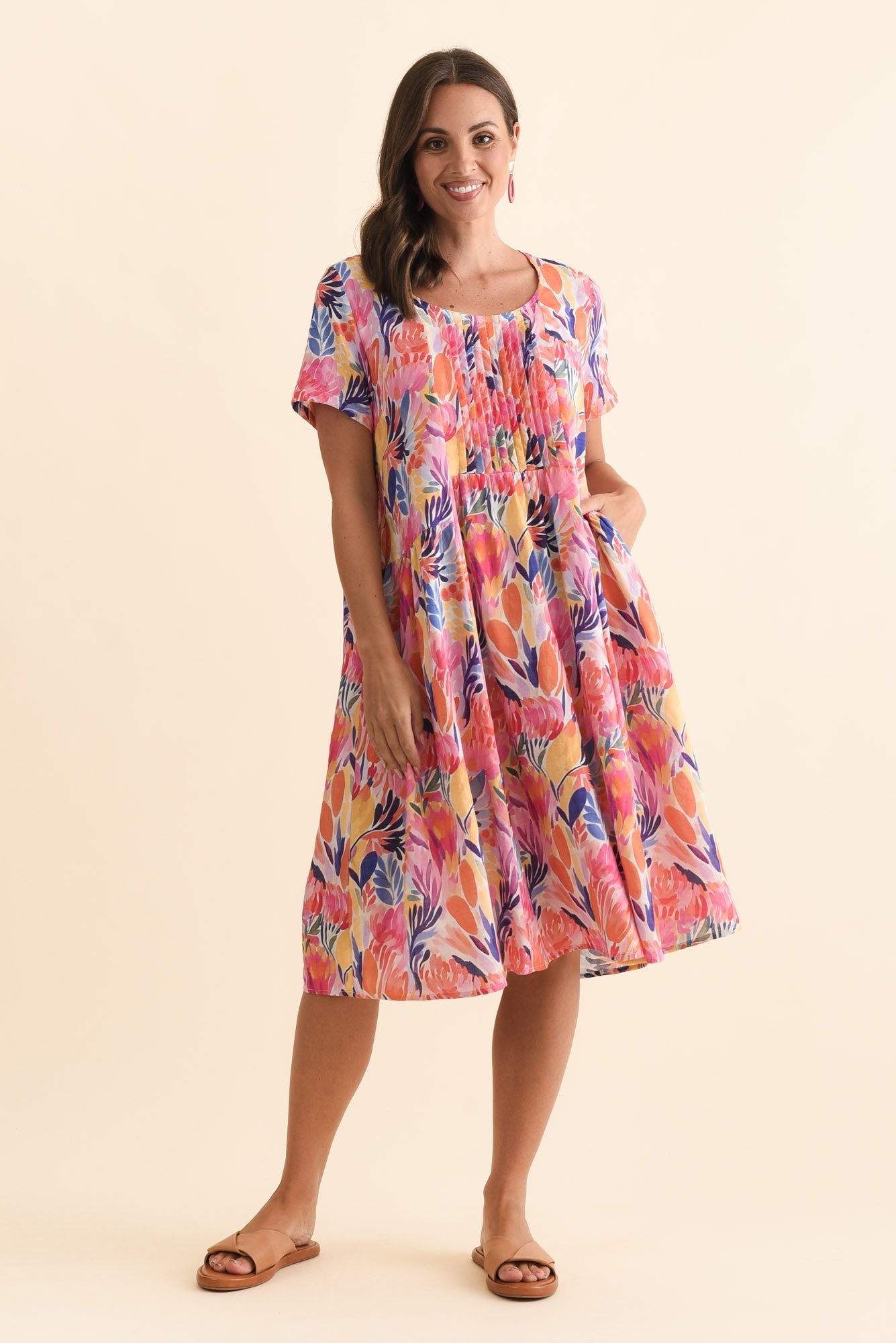 Murano Pink Garden Cotton Dress