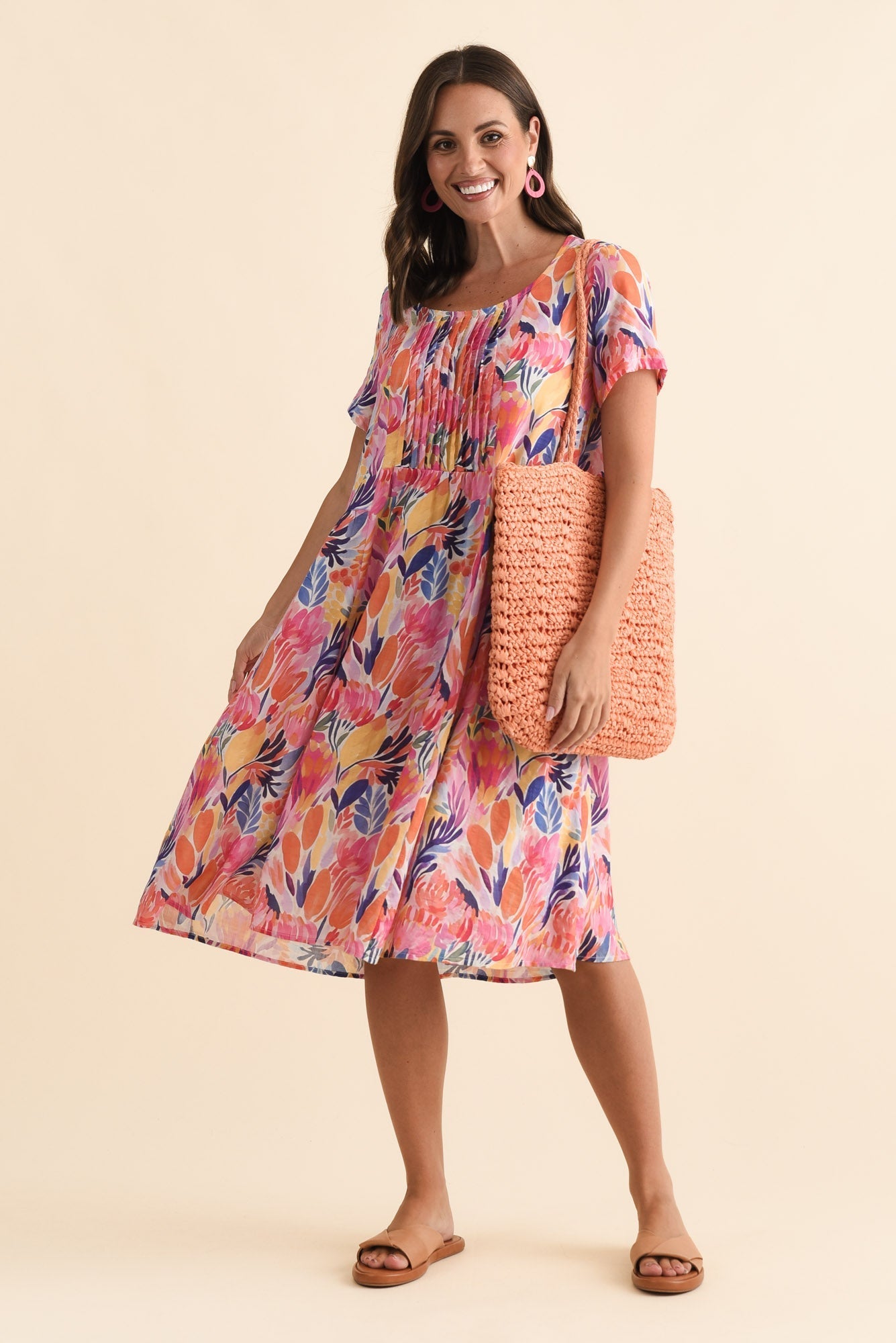 Murano Pink Garden Cotton Dress