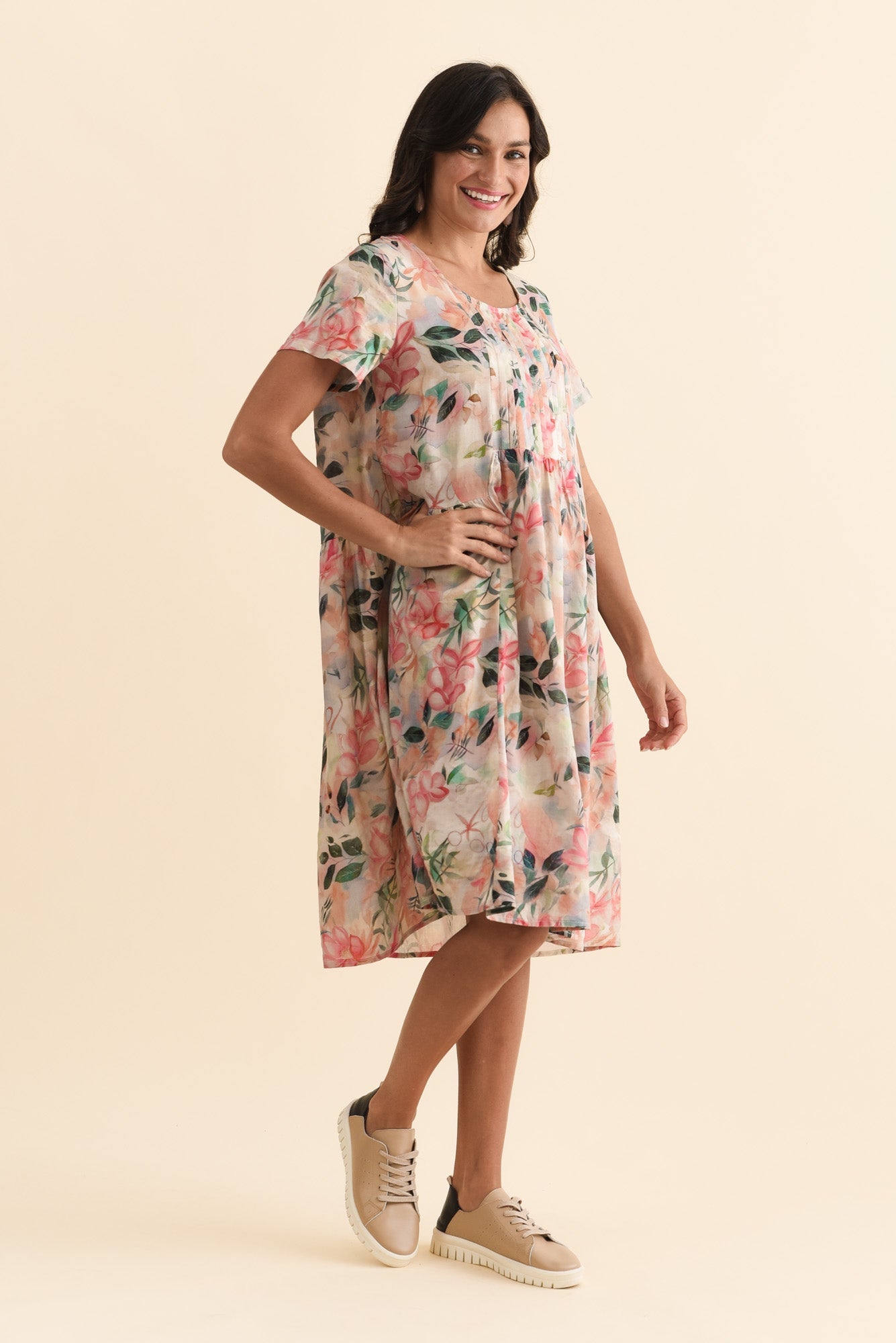 Murano Pink Wildflower Cotton Dress
