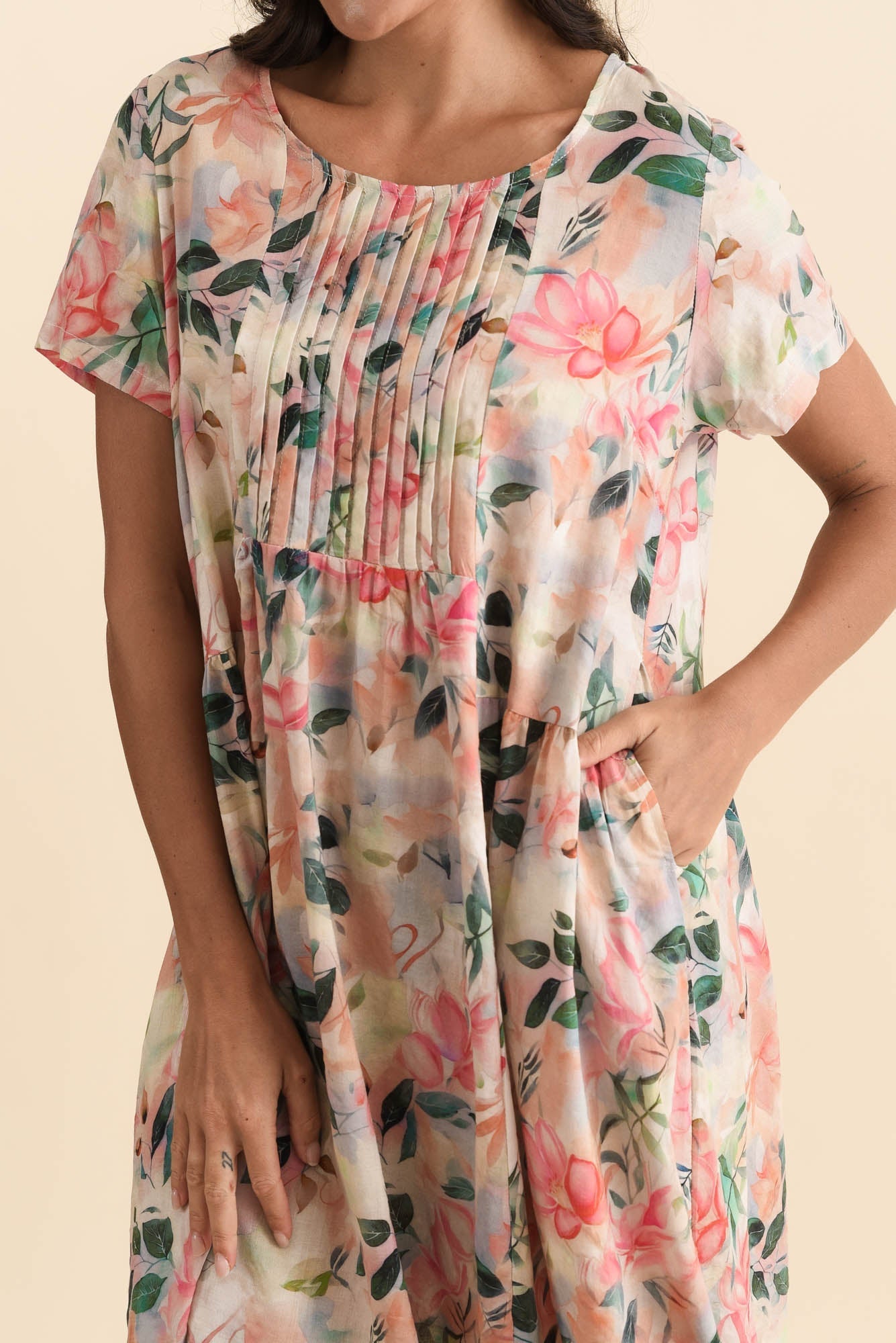 Murano Pink Wildflower Cotton Dress