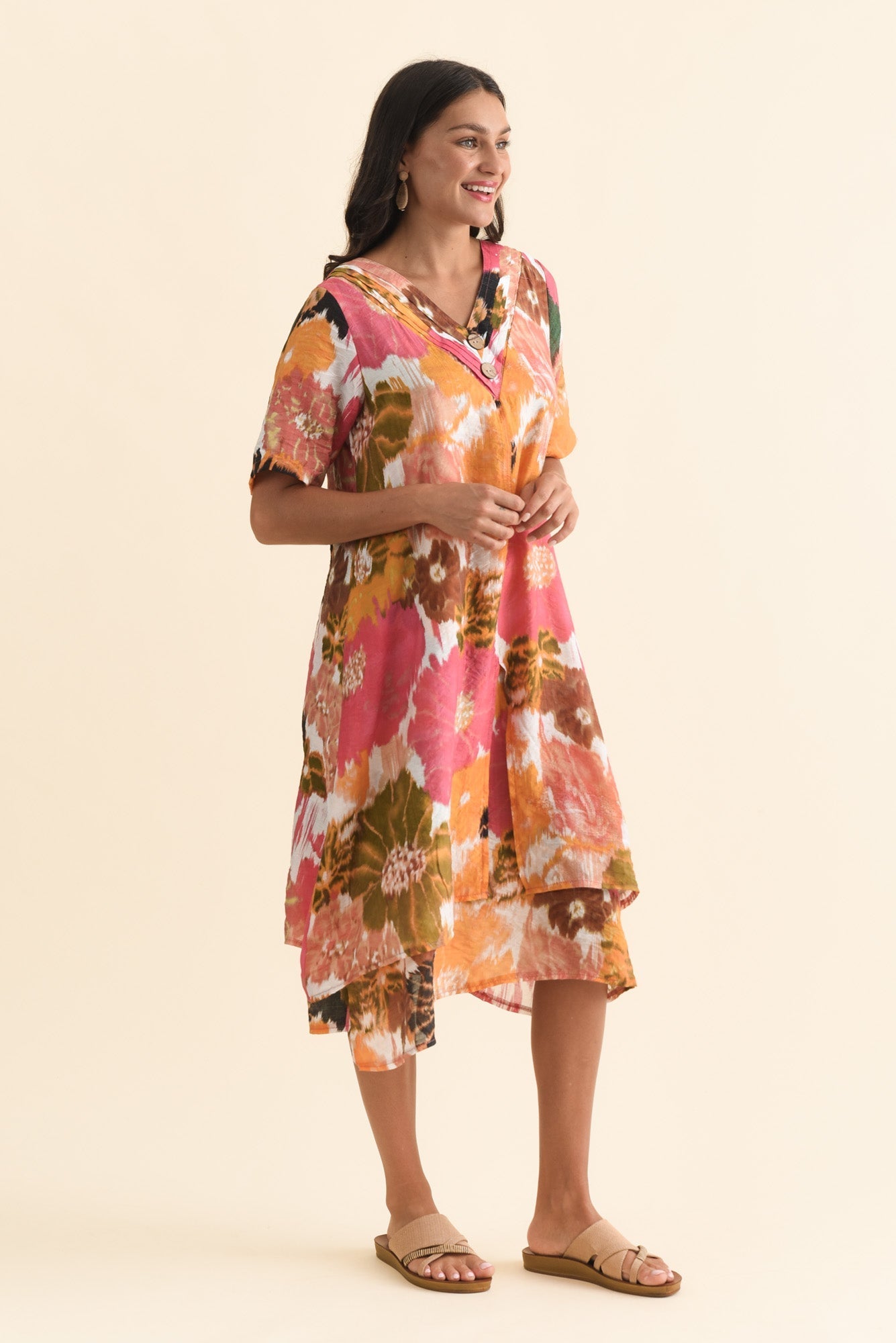 Nala Pink Flower Layers Dress