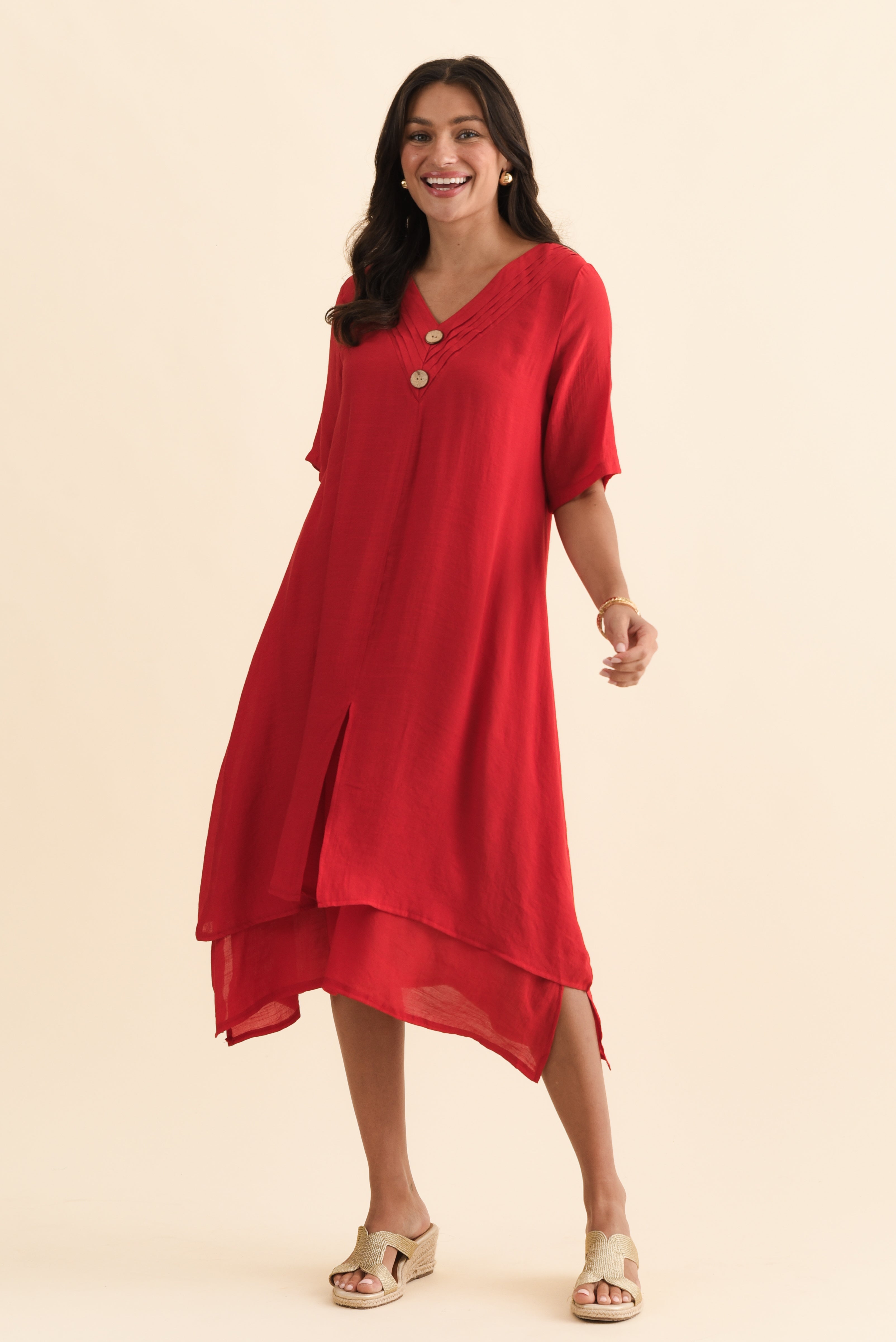 Nala Red Layers Dress