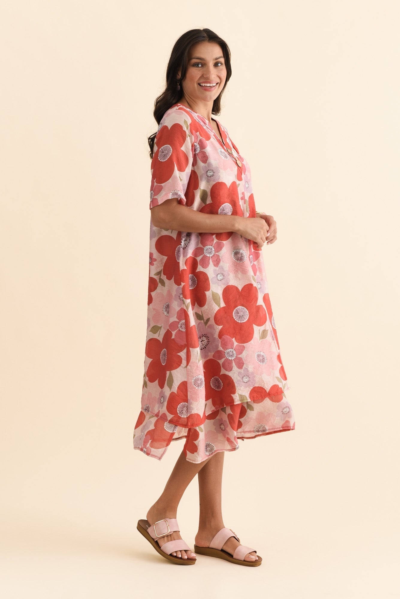 Nala Red Poppy Layers Dress