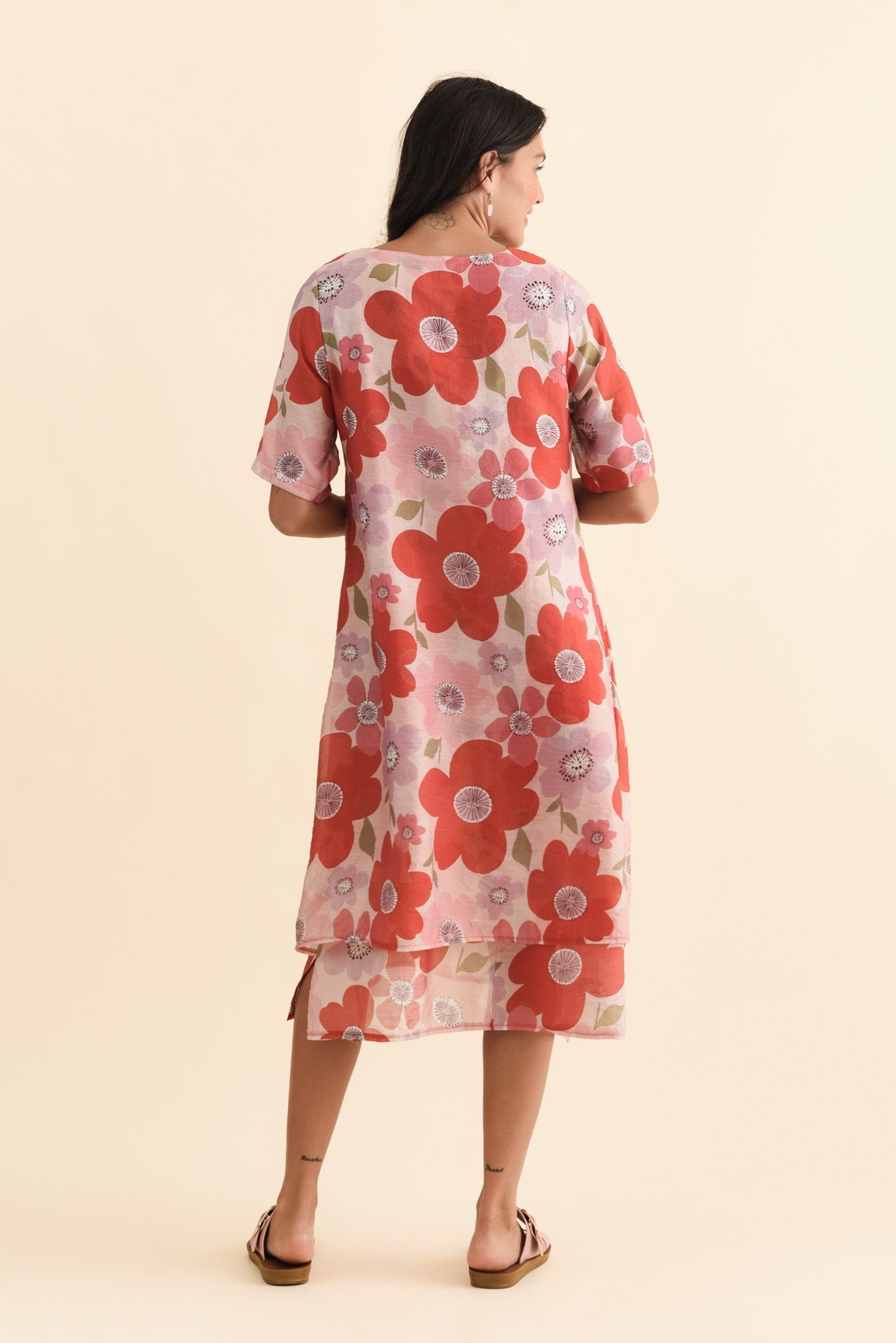 Nala Red Poppy Layers Dress