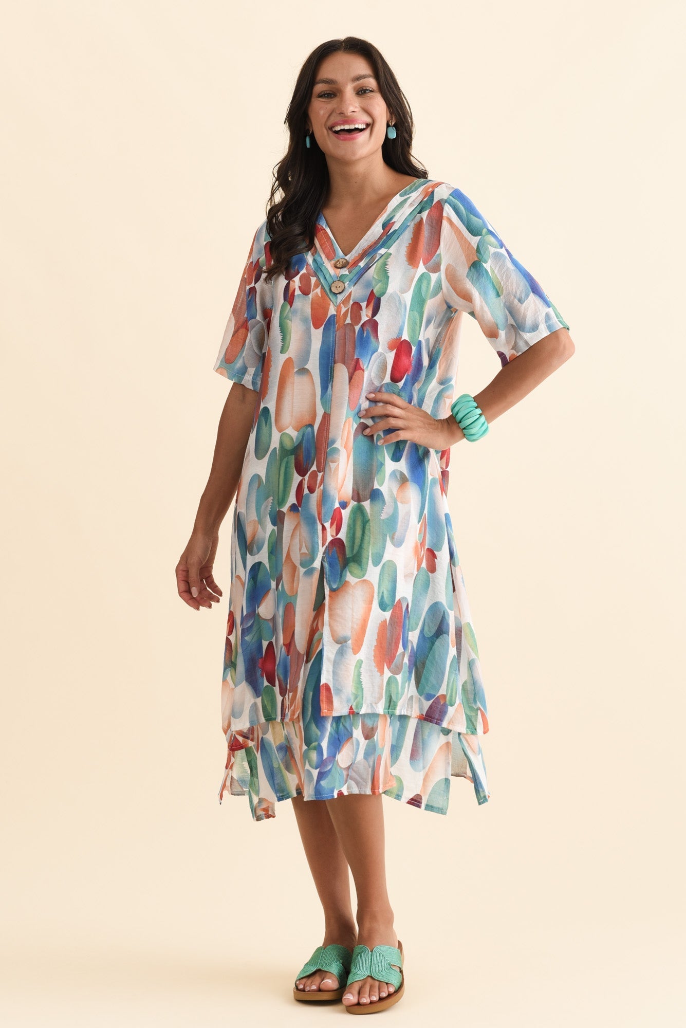 Nala Blue Circle Layers Dress