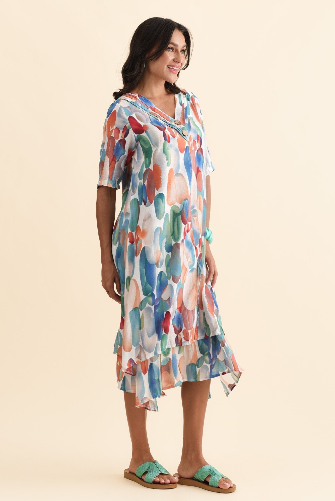 Nala Blue Circle Layers Dress