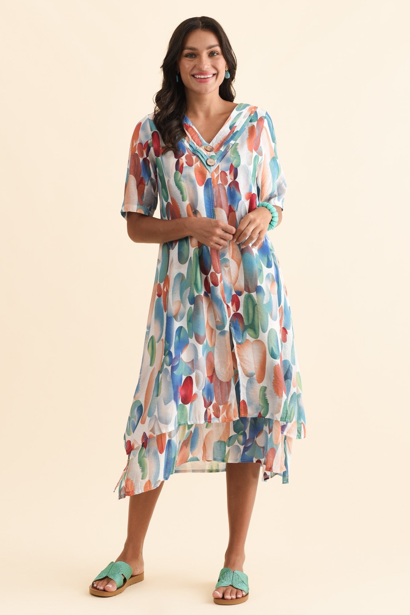 Nala Blue Circle Layers Dress