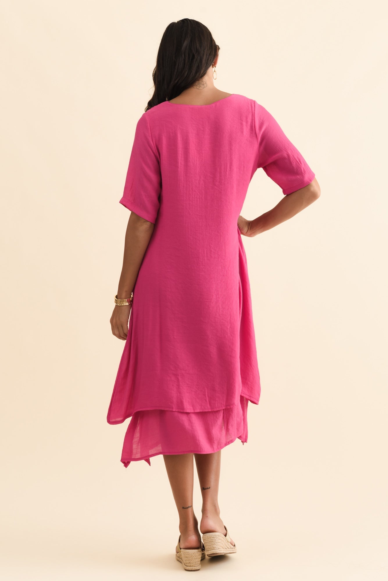 Nala Hot Pink Layers Dress