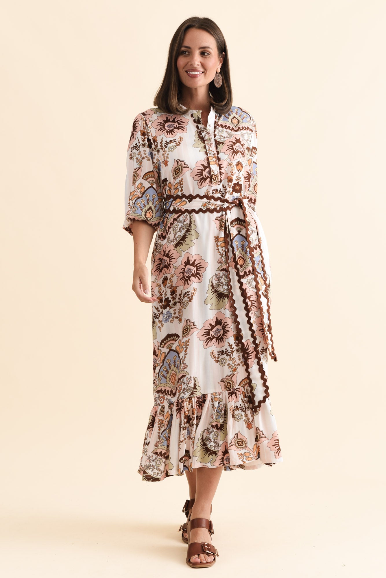 Delylah White Floral Tie Dress