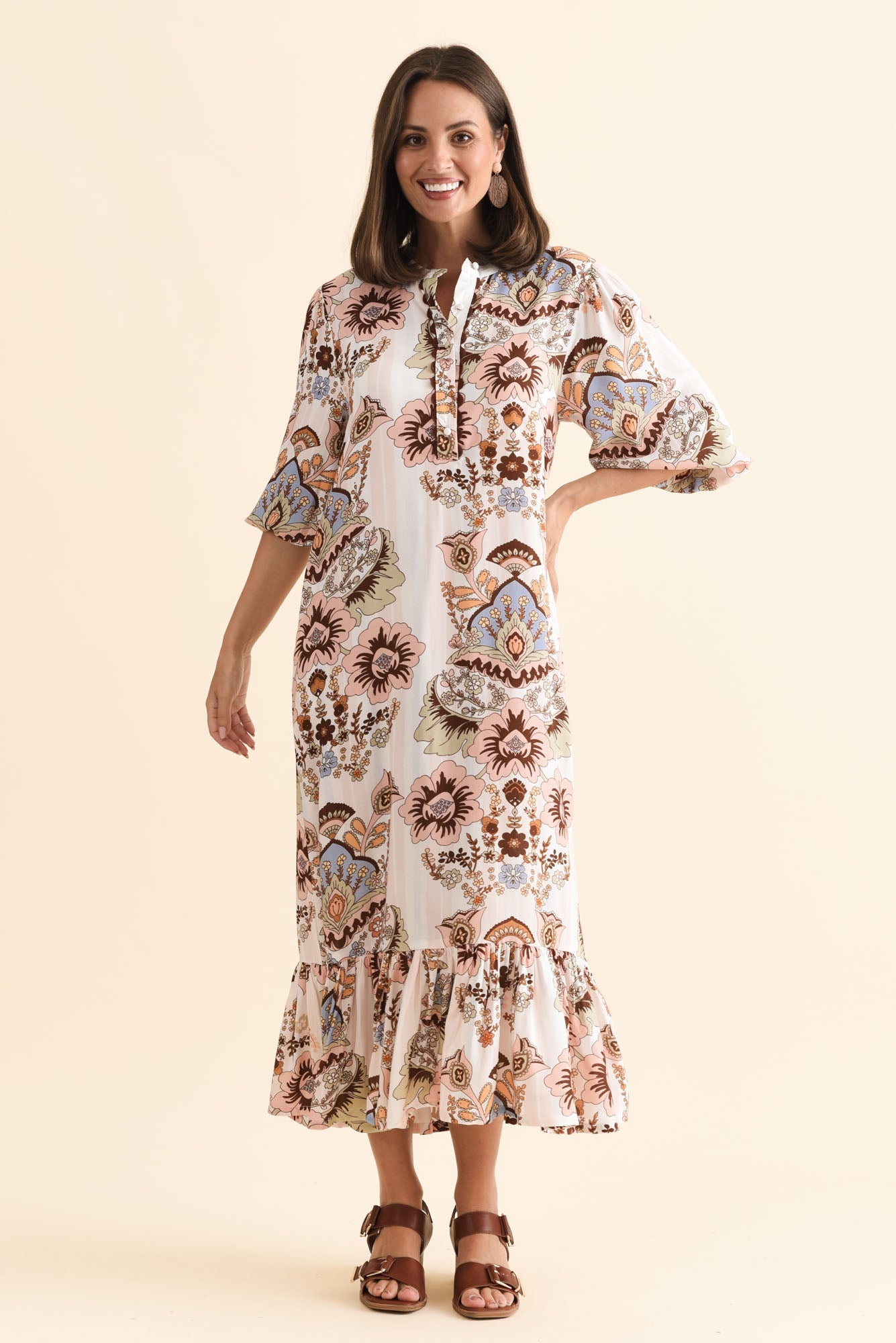 Delylah White Floral Tie Dress