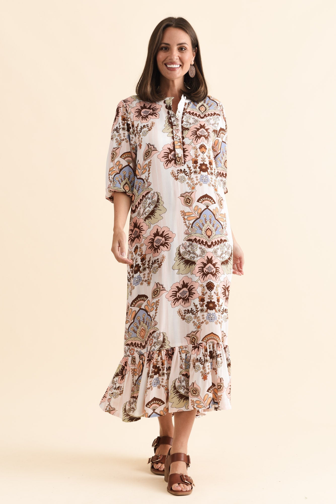 Delylah White Floral Tie Dress