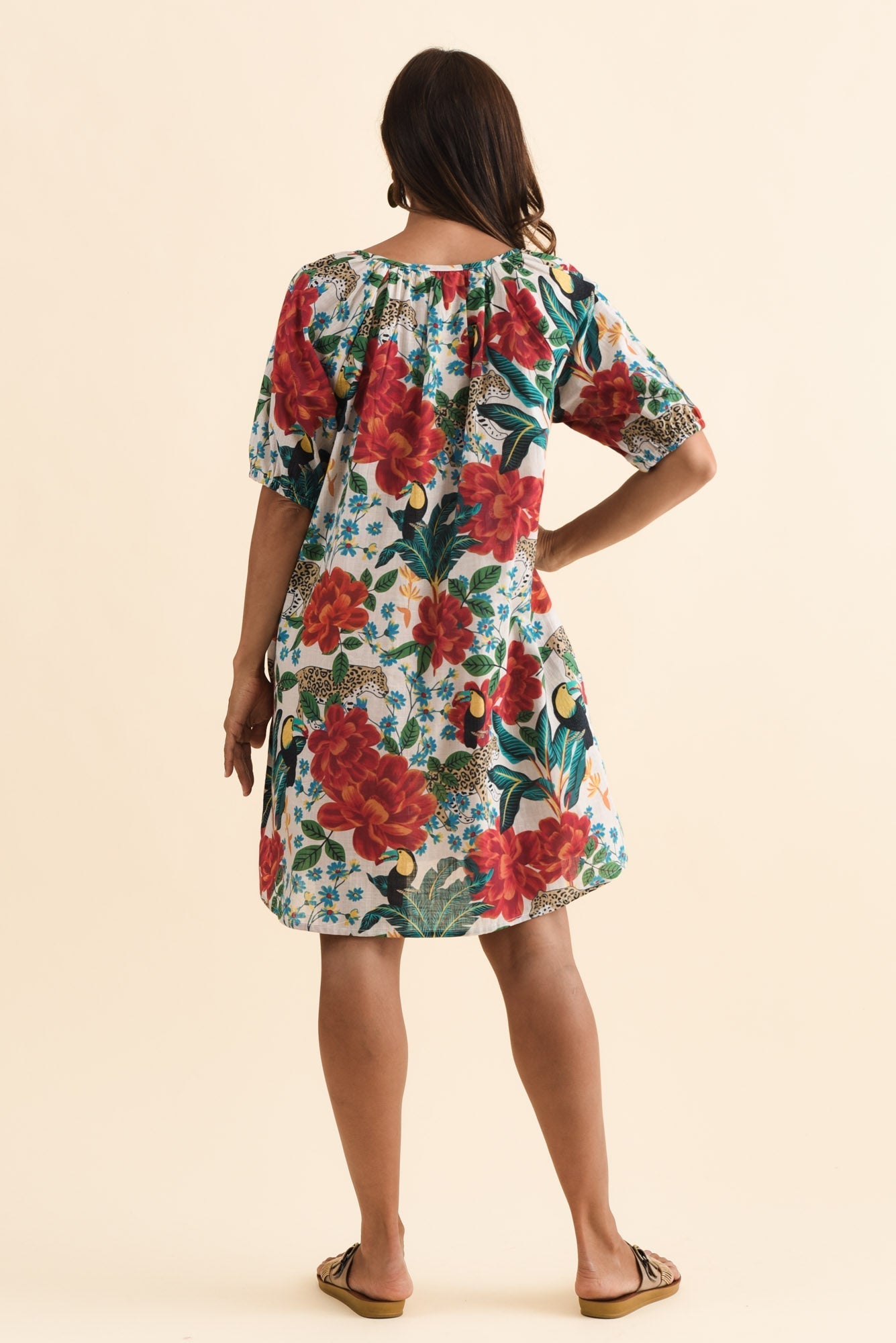 Orion Red Jungle Cotton Dress