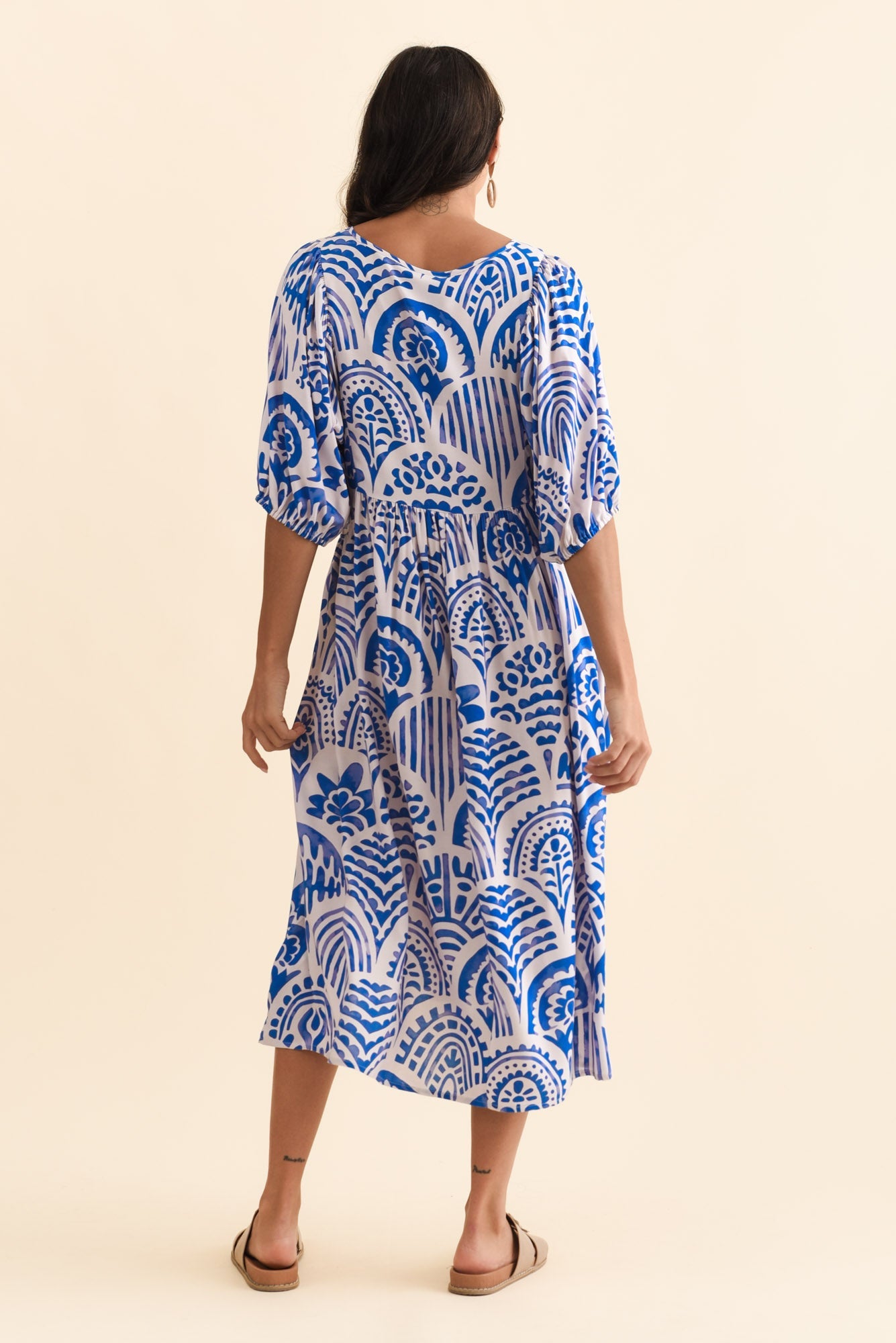 Pansy Blue Abstract Pocket Dress