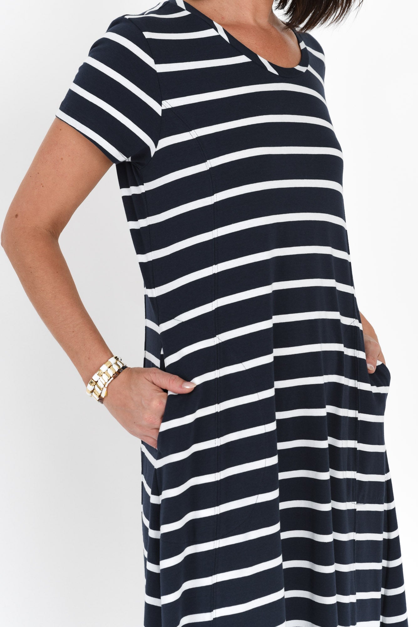 Patrick Indigo Stripe Cotton Pocket Dress