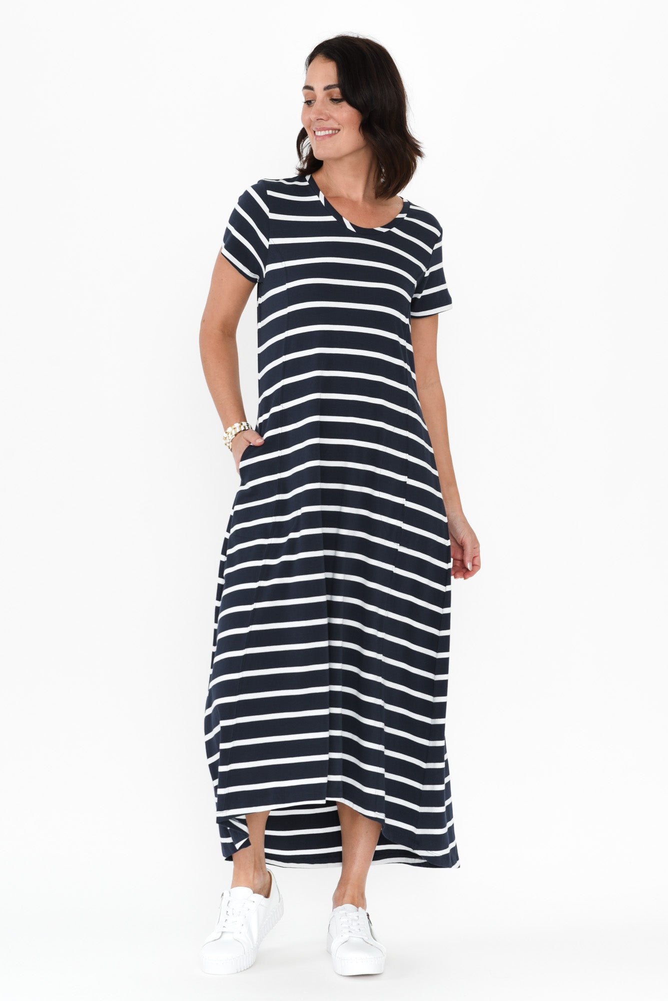 Patrick Indigo Stripe Cotton Pocket Dress