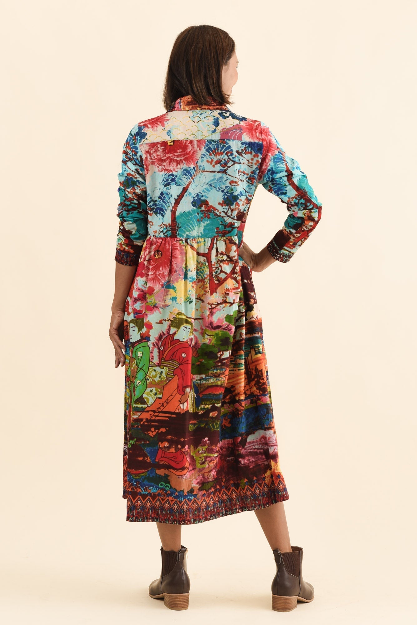 Platt Red Garden Pocket Shirt Dress