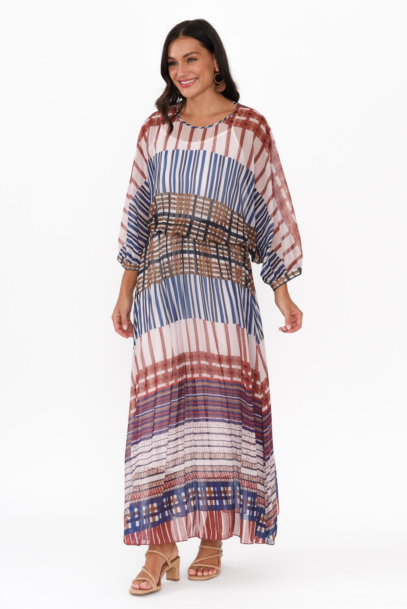 Rays Blue Check Tie Dress