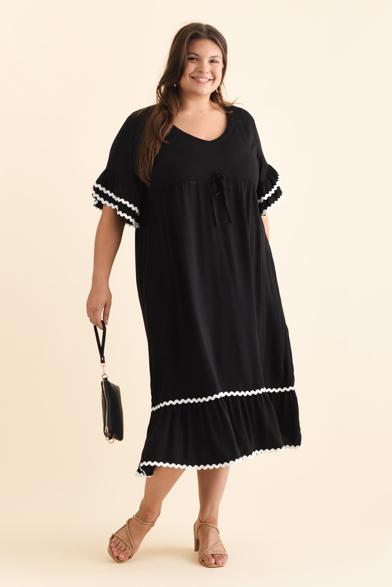 Rosemarie Black Frill Dress