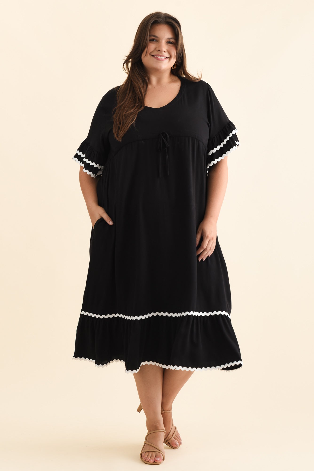 Rosemarie Black Frill Dress