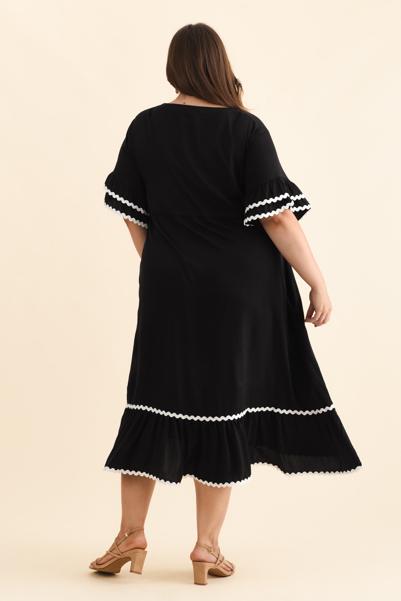 Rosemarie Black Frill Dress