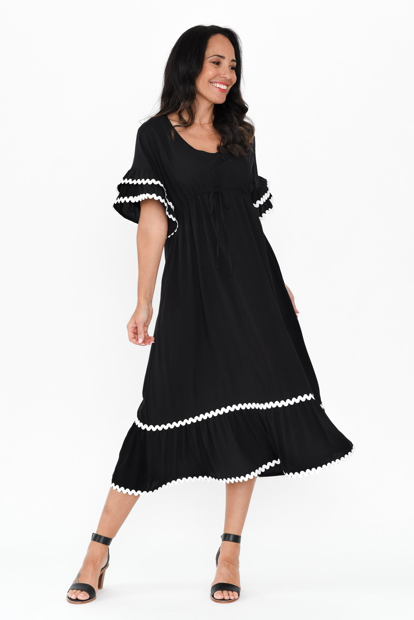 Rosemarie Black Frill Dress