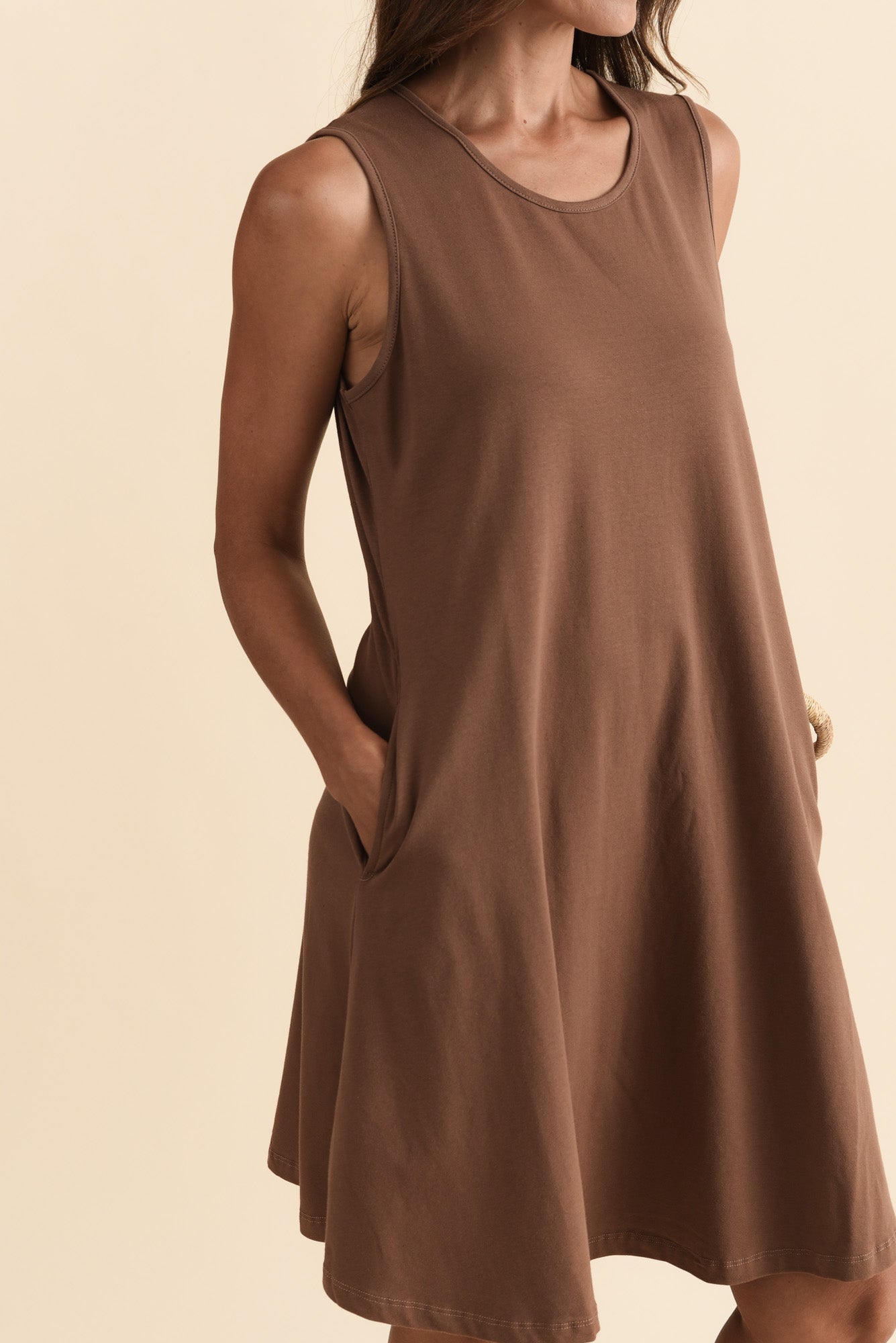 Roxanne Chocolate Swing Dress