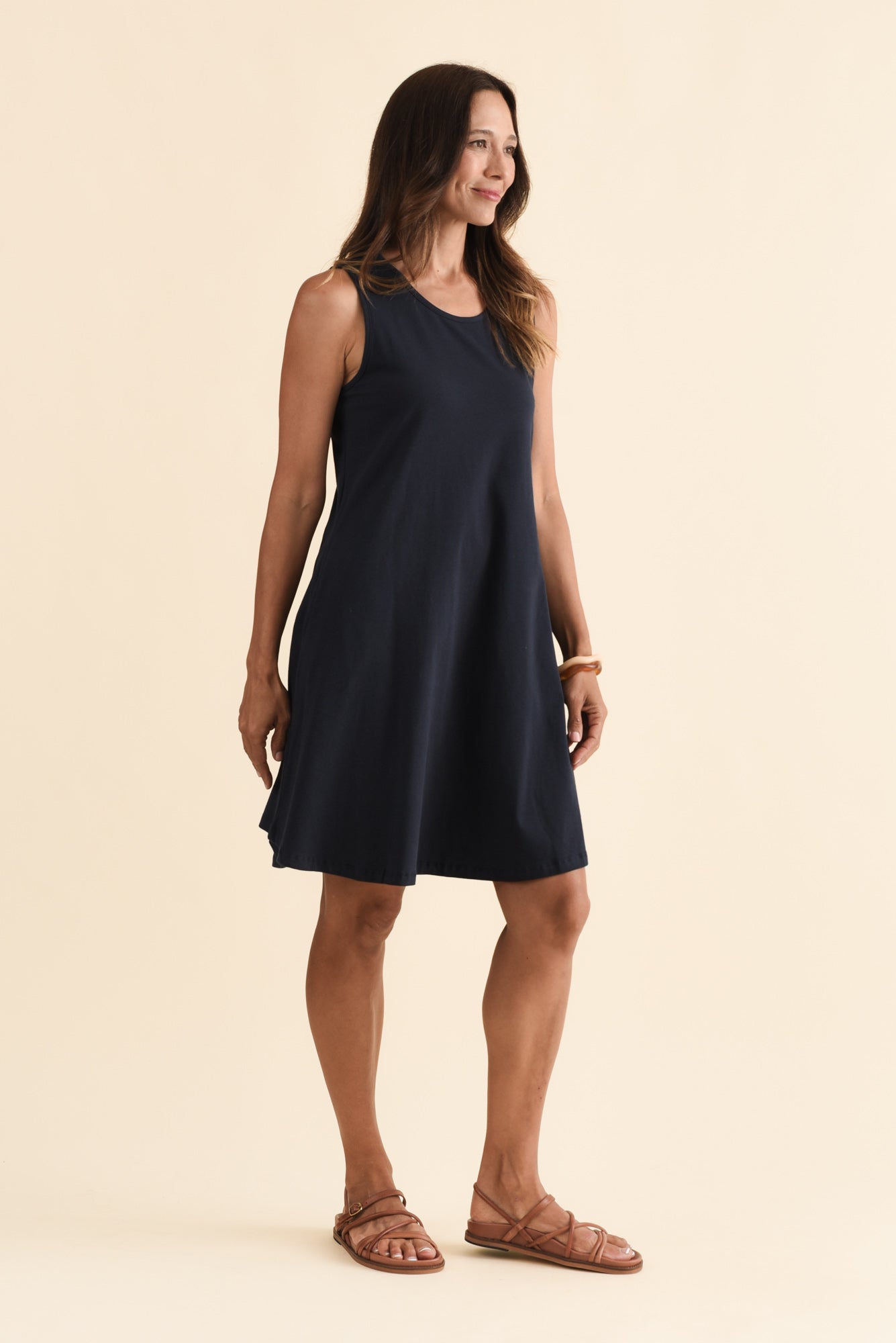Roxanne Navy Swing Dress