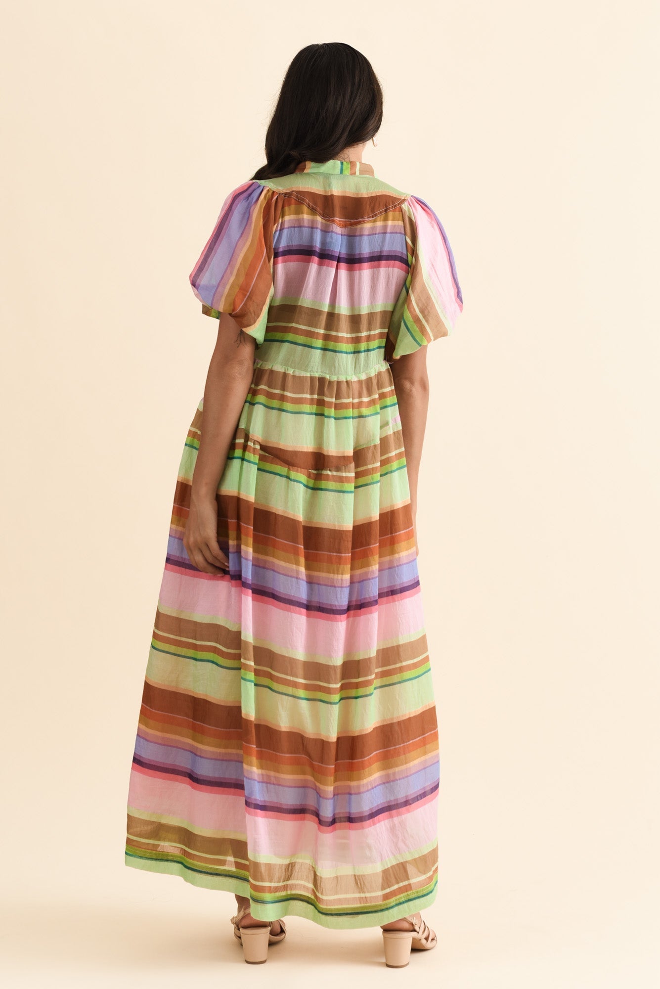 Siesta Pink Stripe Belted Dress