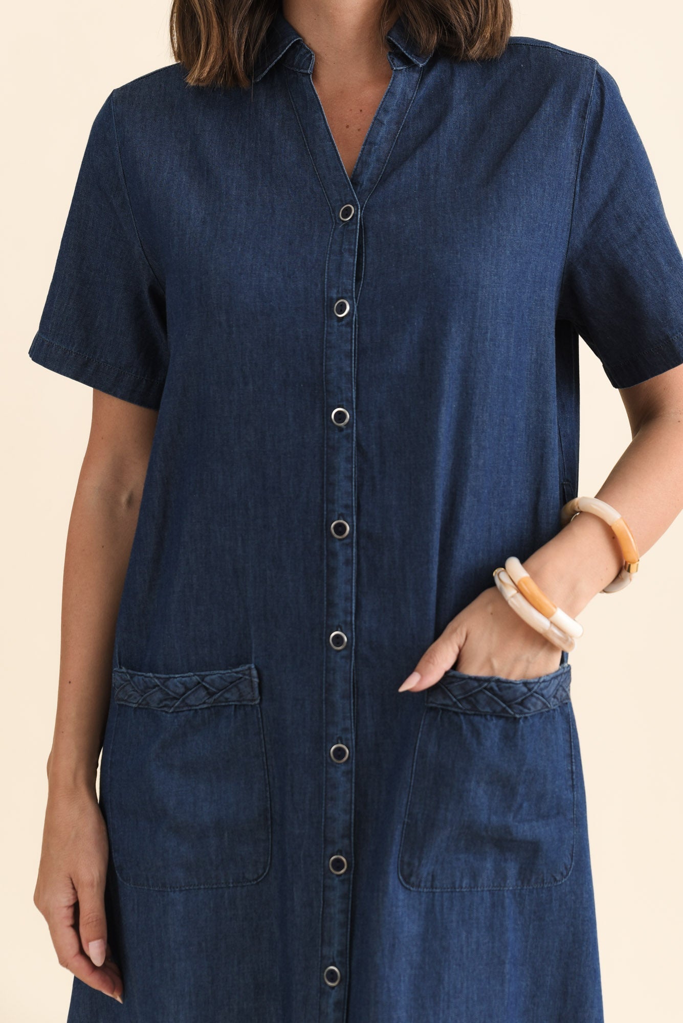 Sofie Soft Blue Denim Shirt Dress