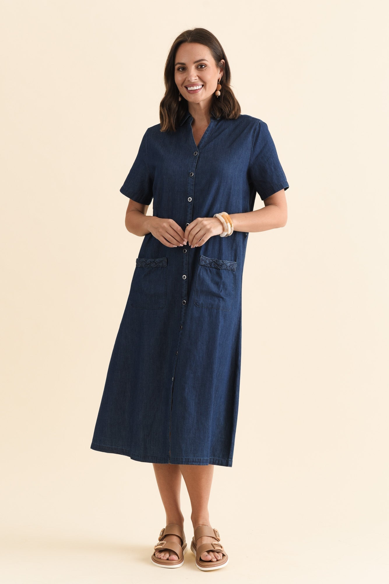 Sofie Soft Blue Denim Shirt Dress