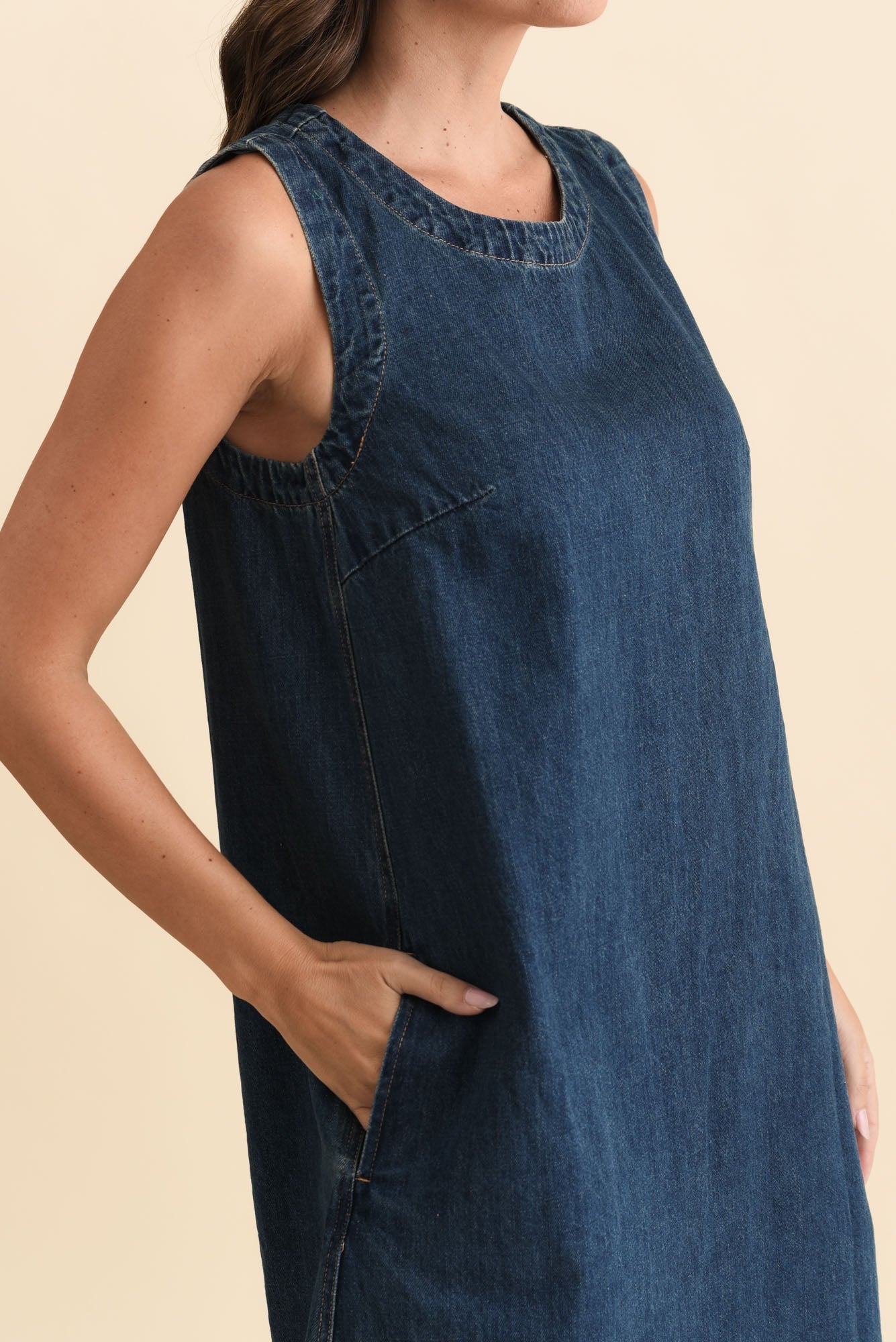 Sonny Blue Denim Pocket Dress
