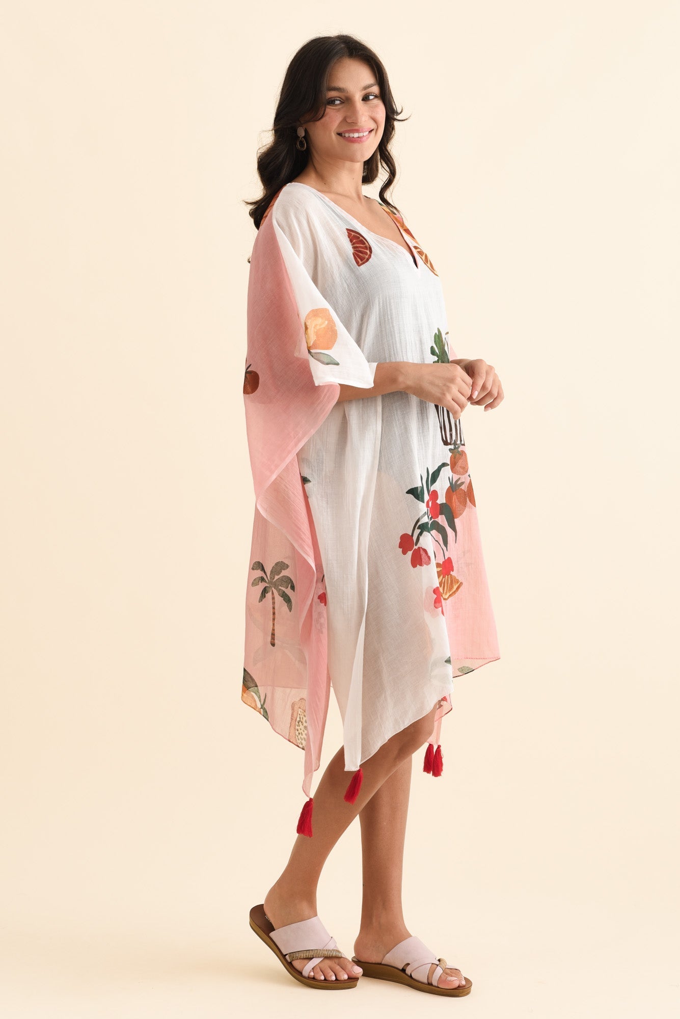 Stella Pink Fruity Cotton Kaftan