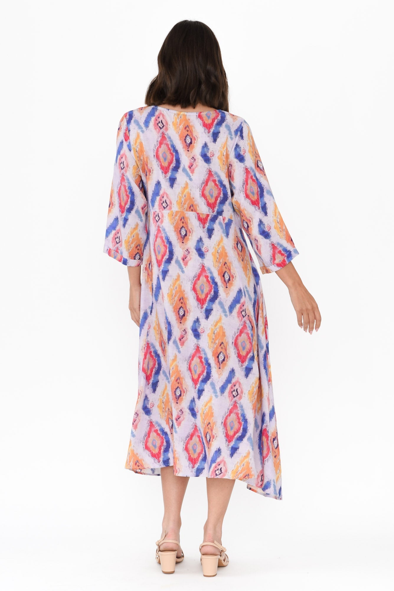 Teddy Blue Geo Sleeved Dress
