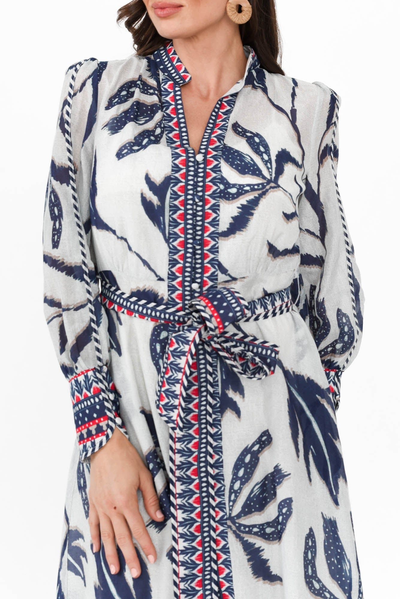 Tierra Palm Shadow Cotton Silk Dress
