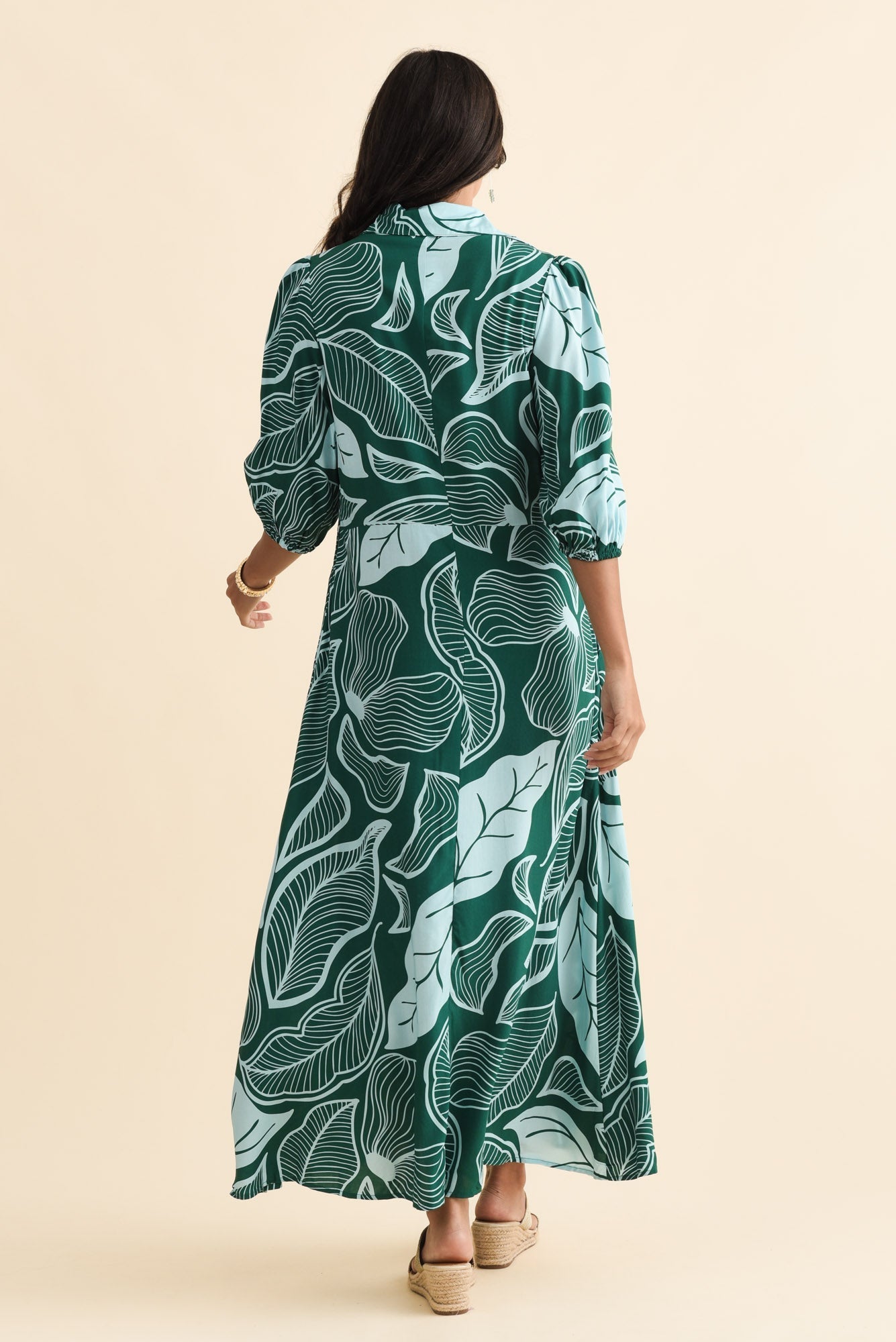 Trinity Green Leaf Tie Dress