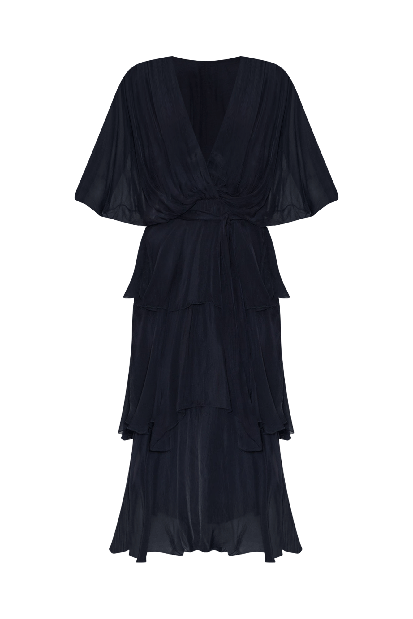 Natalie Navy Silk Layer Dress