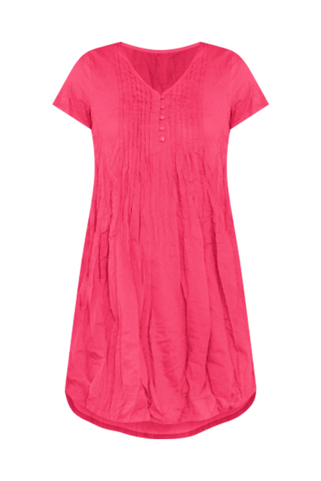 Sabina Fuchsia Crinkle Cotton Dress