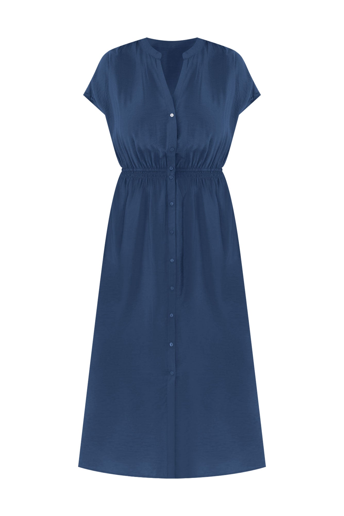 Simone Blue Button Dress